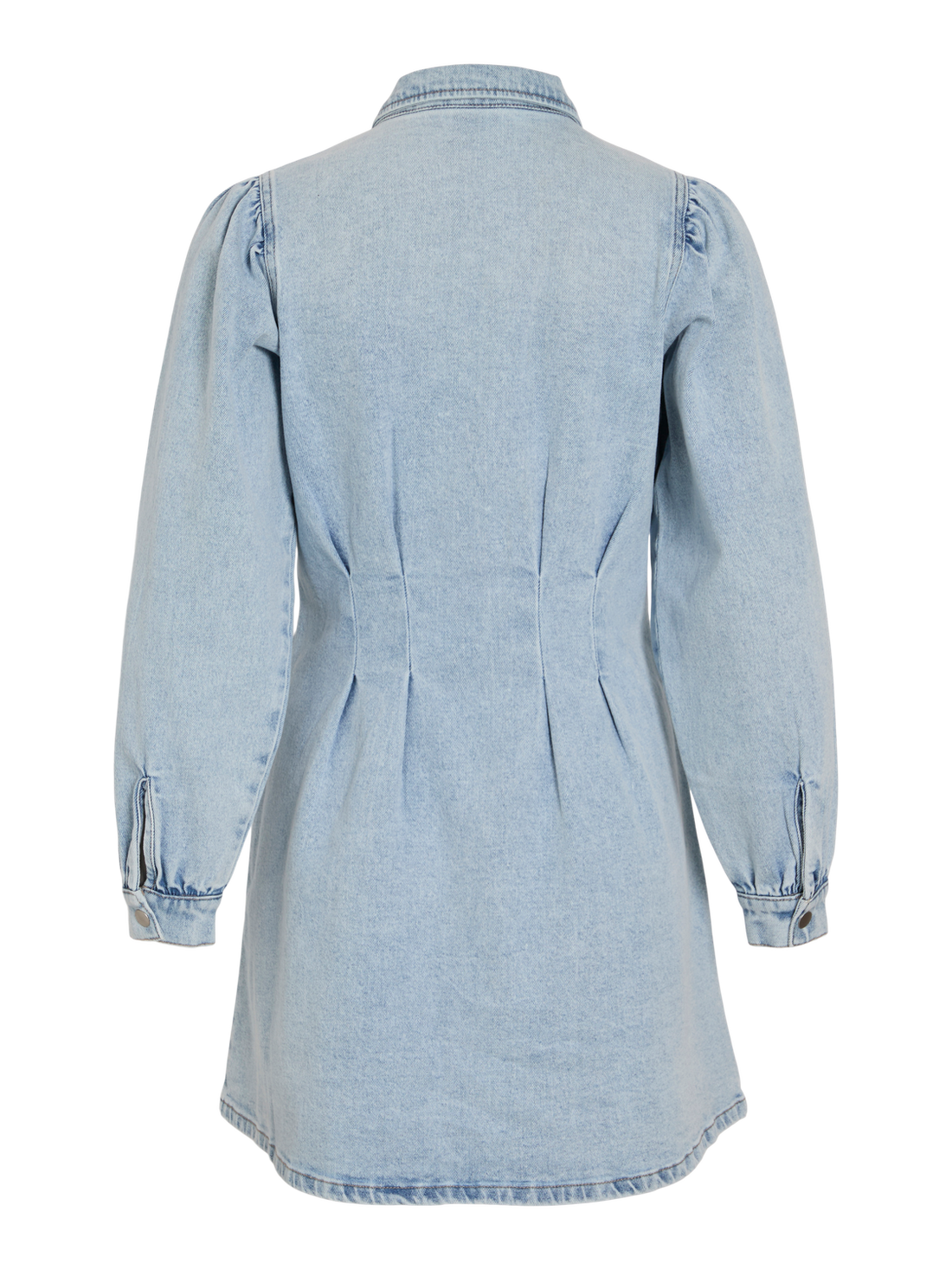VISOL L/S PLEAT DENIM DRESS/LN Lyseblå