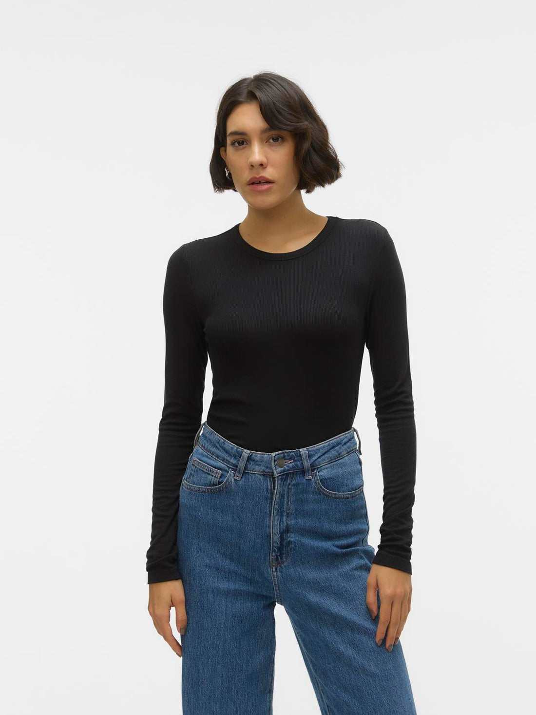 AWIRWINA LS O-NECK TOP NOOS Sort