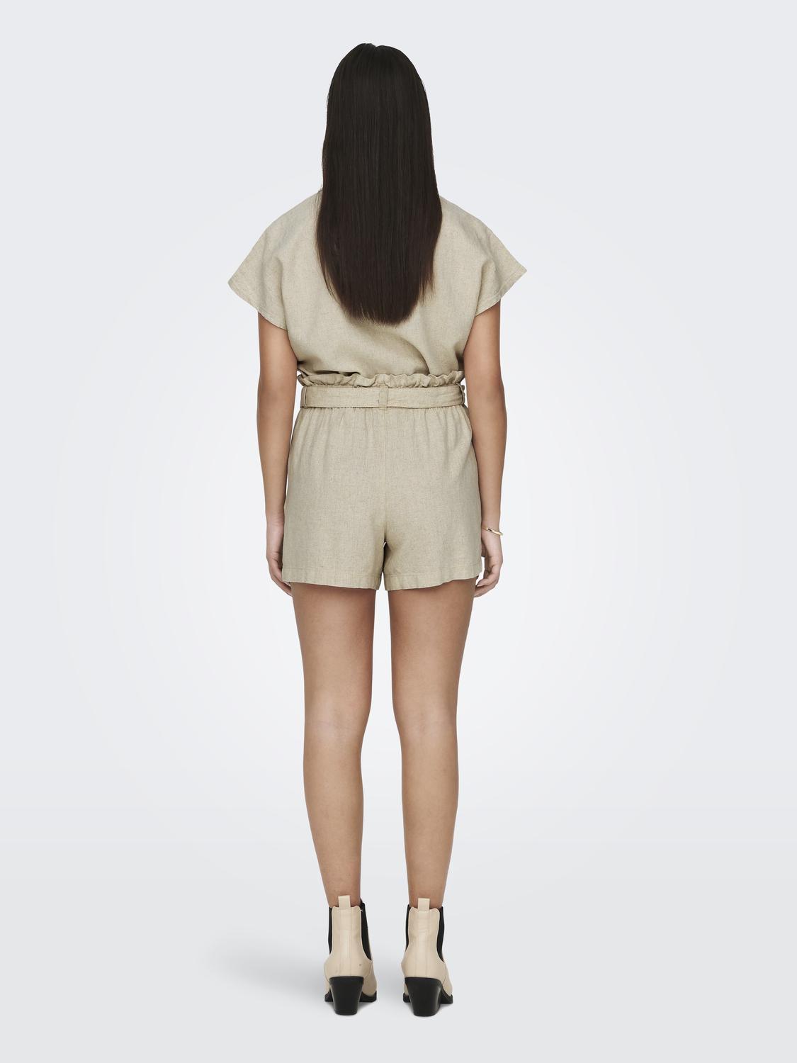 JDYSAY MW LINEN BELT SHORTS WVN NOOS Beige