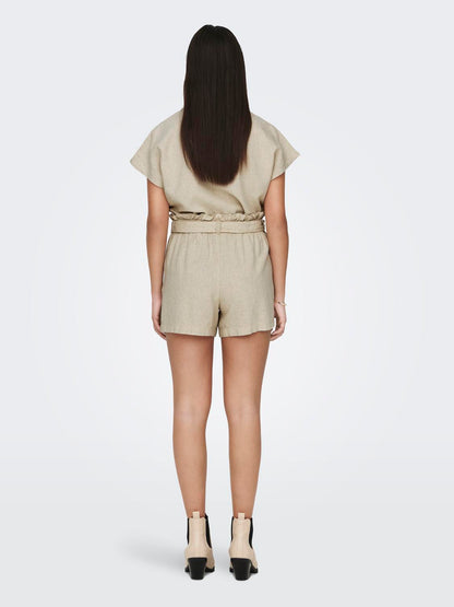 JDYSAY MW LINEN BELT SHORTS WVN NOOS Beige