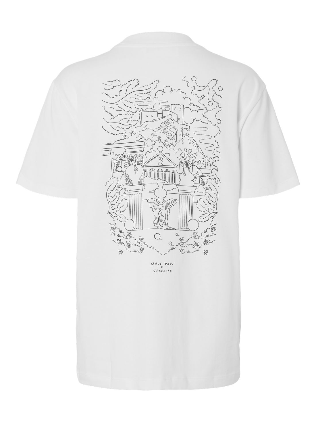 SLFRELAX COLWOMAN SS PRINTED TEE SNOW Klar Hvit