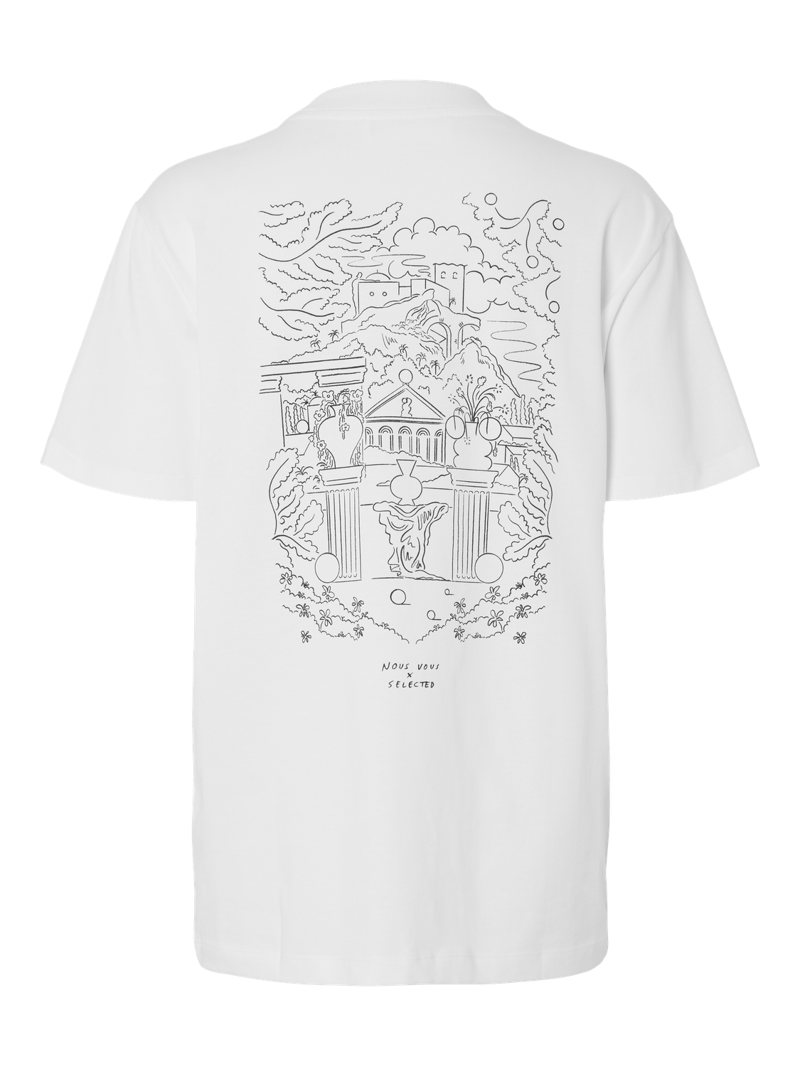 SLFRELAX COLWOMAN SS PRINTED TEE SNOW Klar Hvit