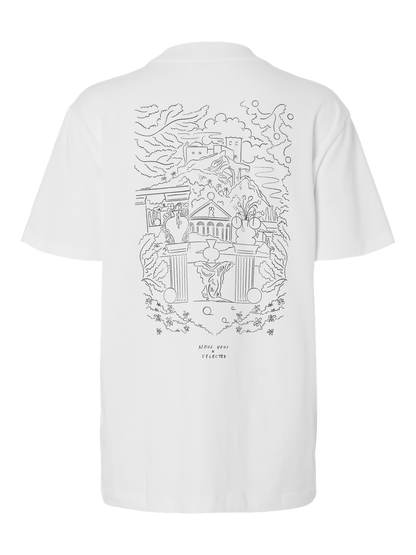SLFRELAX COLWOMAN SS PRINTED TEE SNOW Klar Hvit