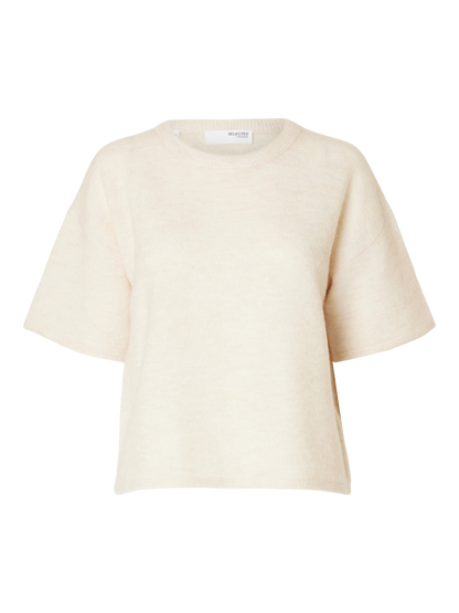 SLFMALINE-LILIANA 2/4 KNIT O-NECK NOOS Lysegrå