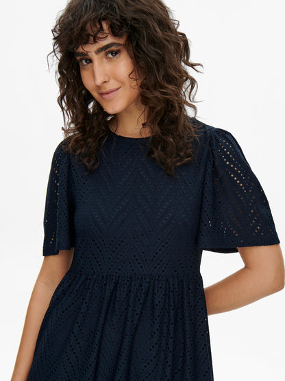 JDYCARLA CATHINKA S/S DRESS JRS NOOS Mørkeblå