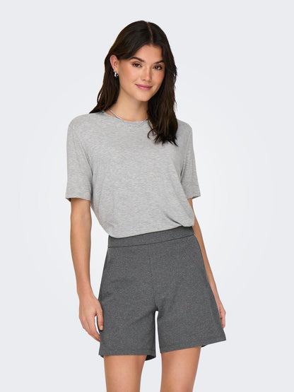 JDYMILA S/S O-NECK TOP JRS Lysegrå