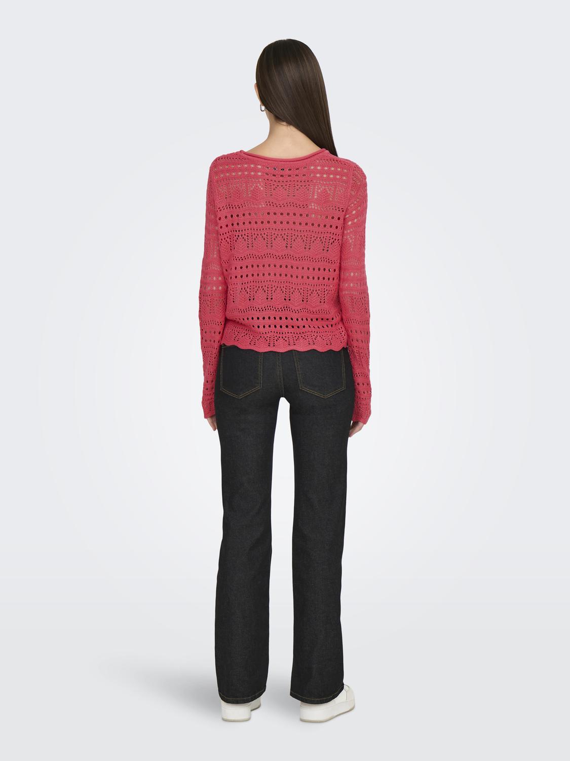 JDYSUN LAY L/S BOATNECK PULLOV. KNT NOOS Mellomrosa