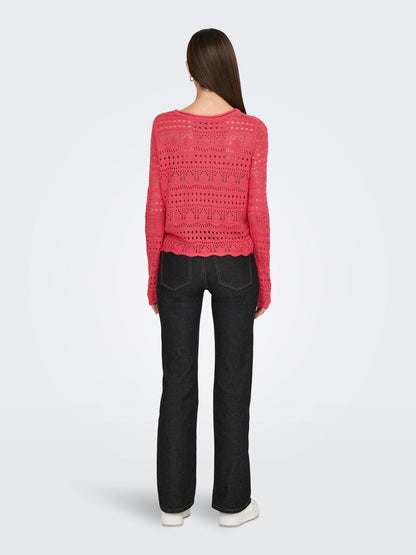 JDYSUN LAY L/S BOATNECK PULLOV. KNT NOOS Mellomrosa