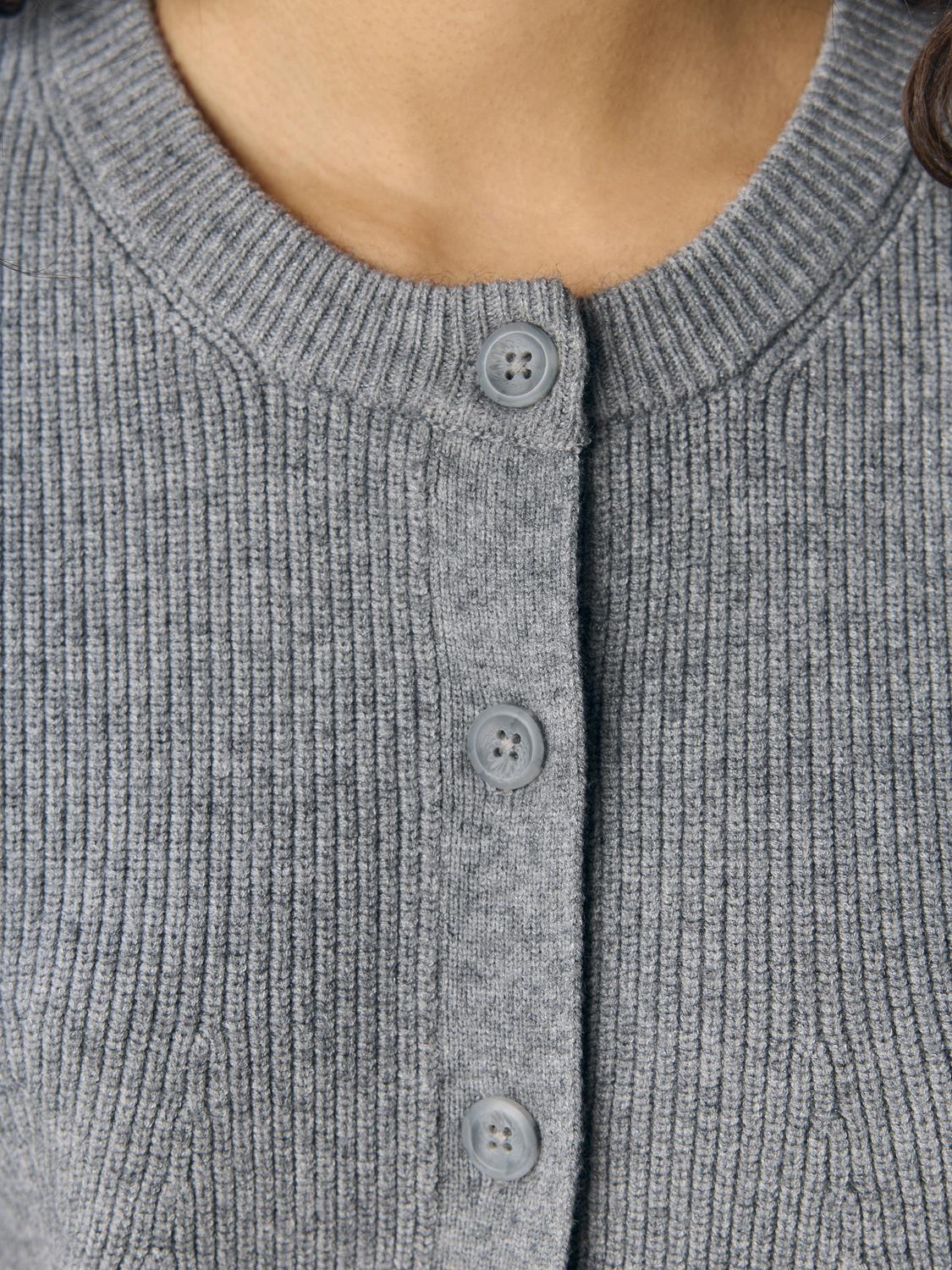Objviola Ss Re O-Neck Cardigan Div Mellomgrå