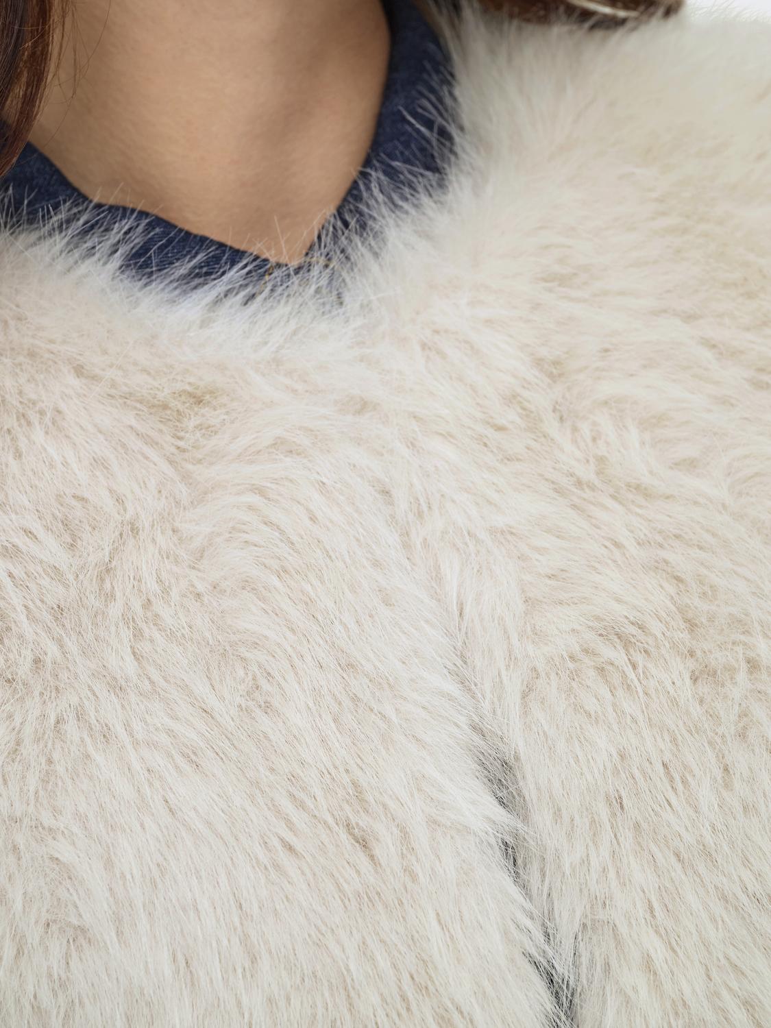 Jdyora Faux Fur Waistcoat Otw Sie Off-White