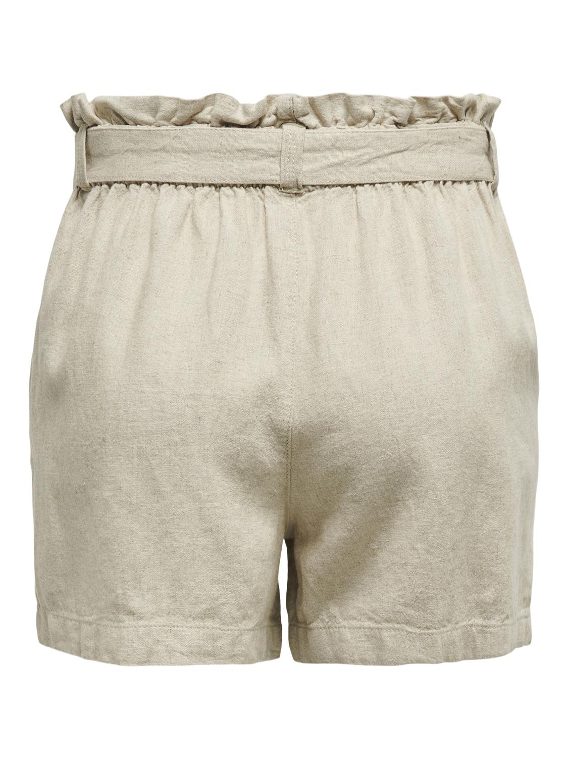 JDYSAY MW LINEN BELT SHORTS WVN NOOS Beige