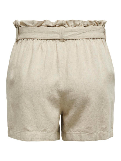 JDYSAY MW LINEN BELT SHORTS WVN NOOS Beige