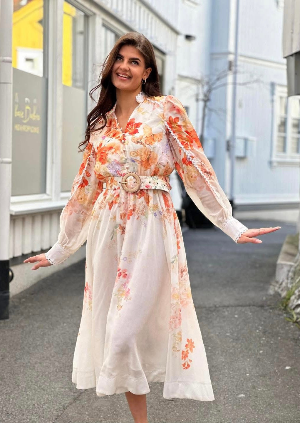 VERINA KJOLE LANG Oransje