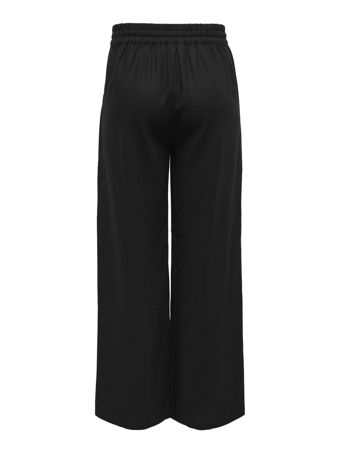 JDYSAY HW LINEN WIDE PANT WVN NOOS Sort