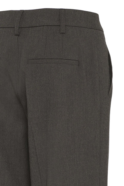 Pzbindy Melange Hw Pant Wide Leg Espresso Melange