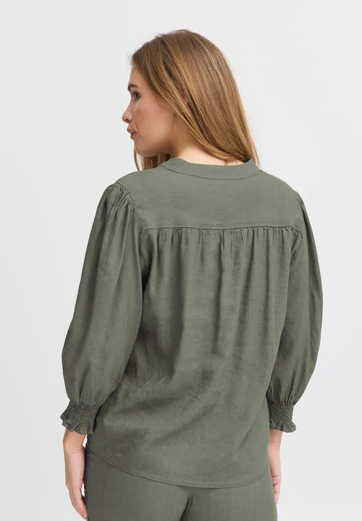 PZLUCA 3/4 sl.blouse Oliven