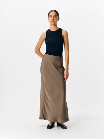 Objchilli Mw Long Skirt Noos Mellomgrå
