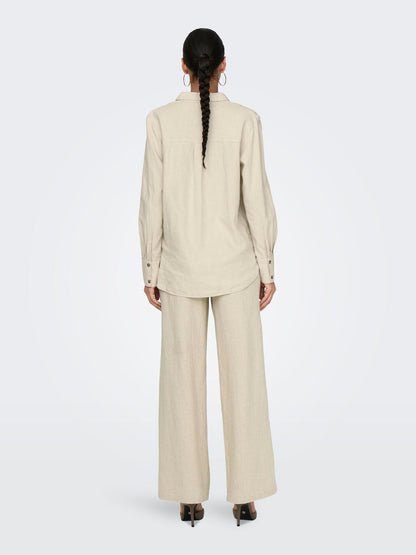 JDYSAY L/S LINEN LOOSE SHIRT WVN NOOS Lysegrå