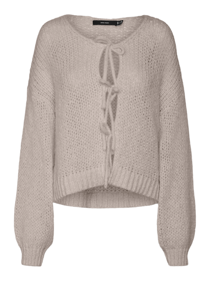 VMALOA LS BOW CARDIGAN GA EXP Lysegrå