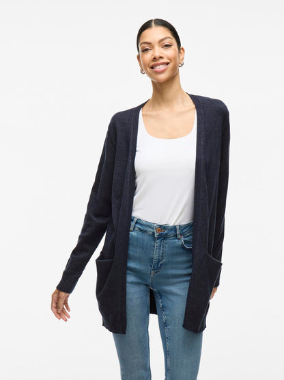 Viril Open L/s Knit Cardigan - Noos Mellomblå