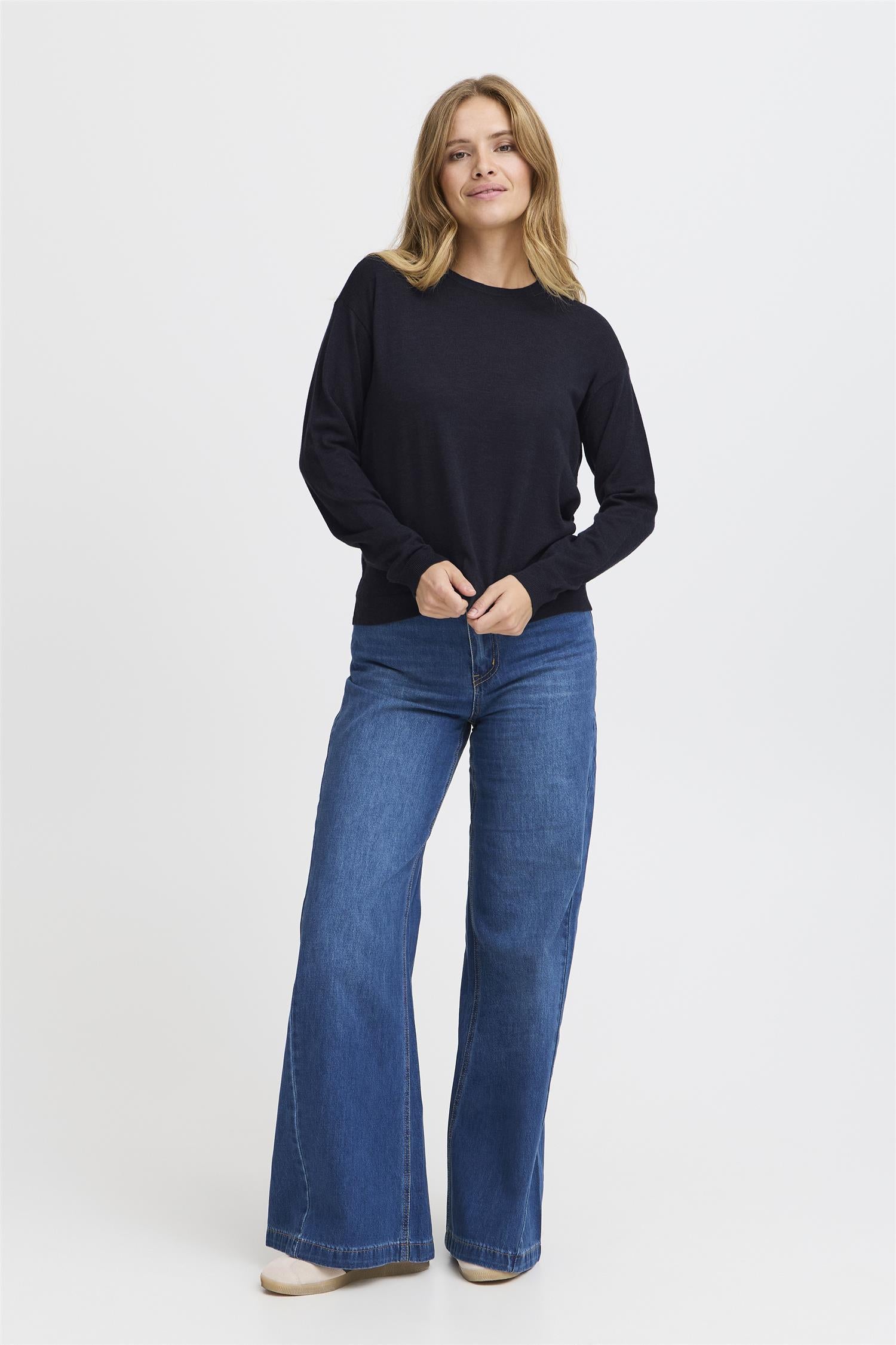 PZSADIE LS Oversized Pullover Marine