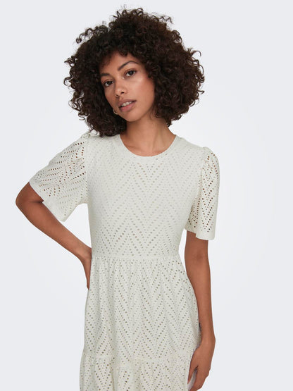 JDYCARLA CATHINKA S/S DRESS JRS NOOS Hvit