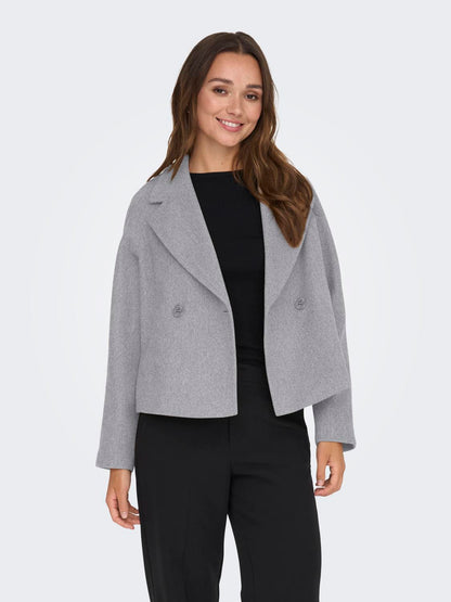 JDYVIOLA LIFE SHORT JACKET OTW HAB Lysegrå