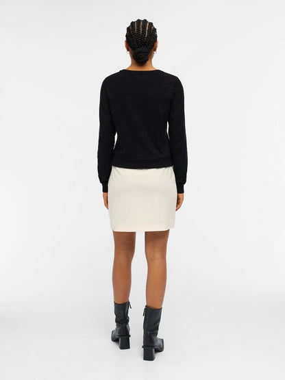 Objthess L/s O-Neck Knit Pullover Noos Sort
