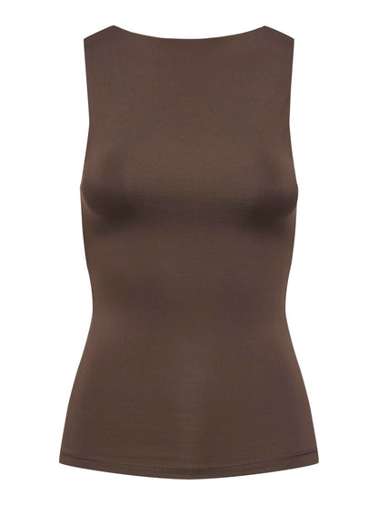 Onlea S/l 2-Ways Fit Top Jrs Noos Mørkebrun