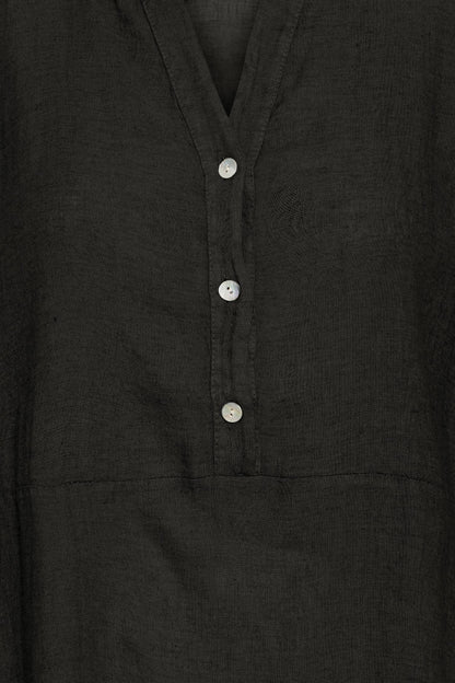 SBFONTANELLE PLACKET DRESS Jet Black