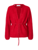 Slfsia Ras Ls Knit Belt Cardigan Mellomrød