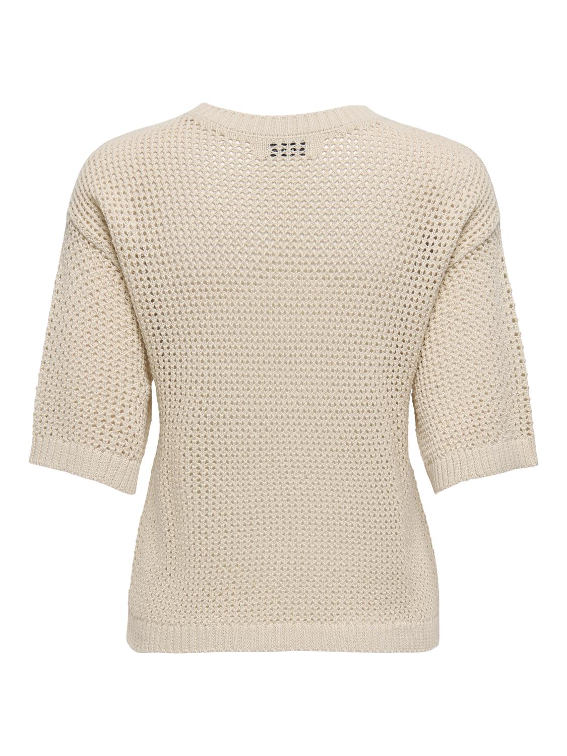 JDYTIKKA 2/4 O-NECK PULLOVER KNT Lysegrå