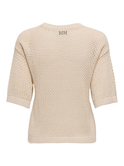 JDYTIKKA 2/4 O-NECK PULLOVER KNT Lysegrå