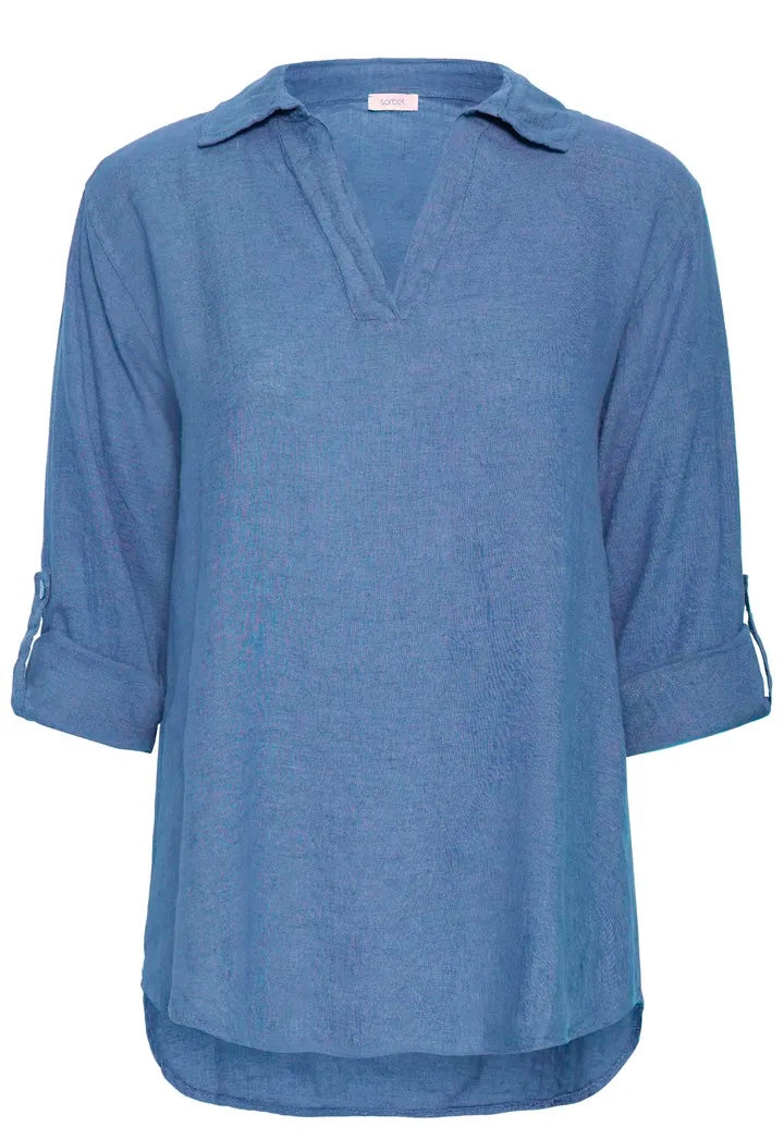 SBFONTANELLE BLOUSE Jeansblå