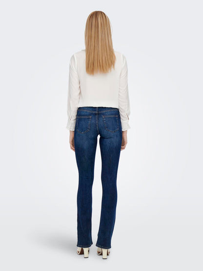 Onlblush Mid Flared Dnm Tai021 Noos Mørkeblå