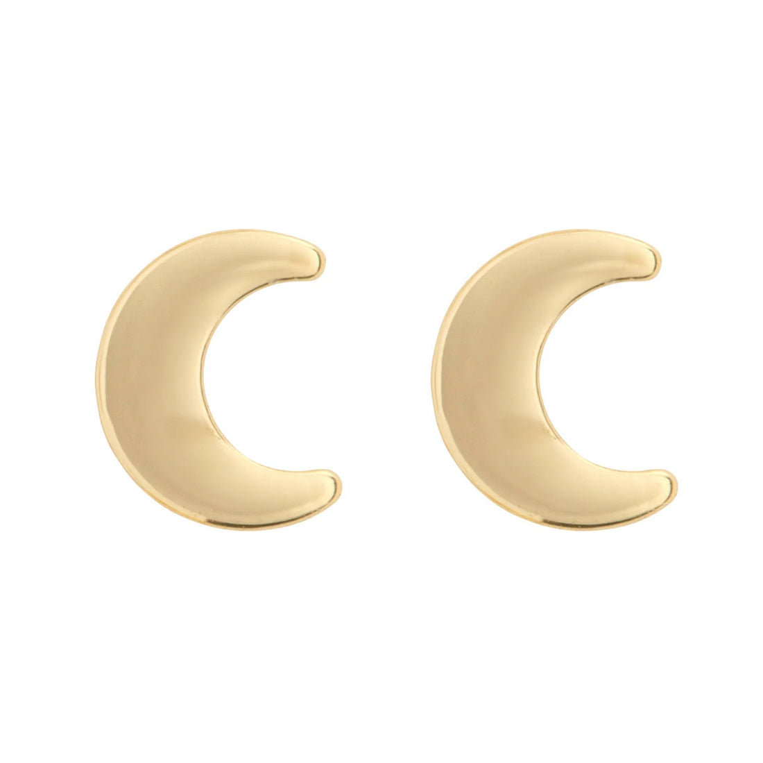 Mika - Small Moon Stud Earring - Gold