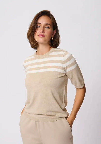 KAlizza Striped Knit Feather Gray/Chalk Half Stripe