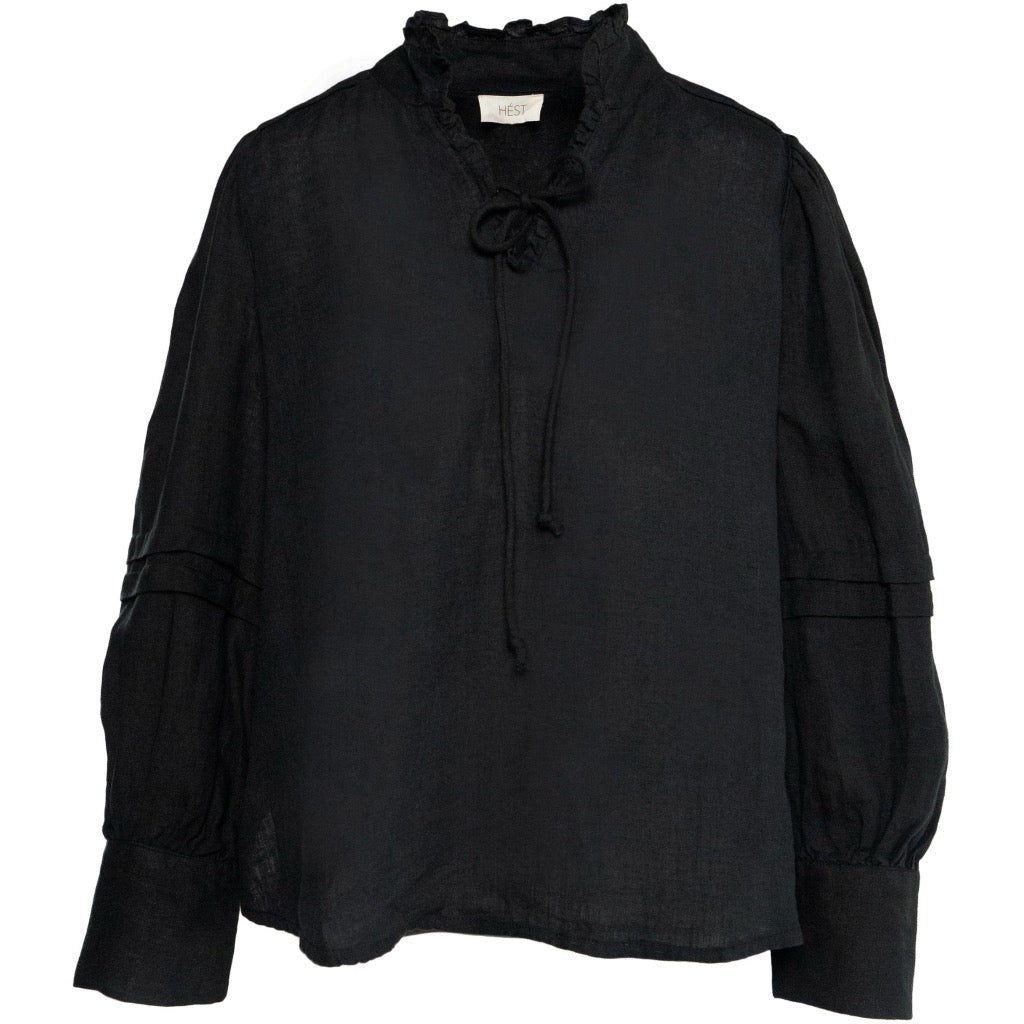 SARI Linen Blouse Svart