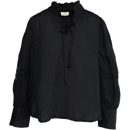 SARI Linen Blouse Svart