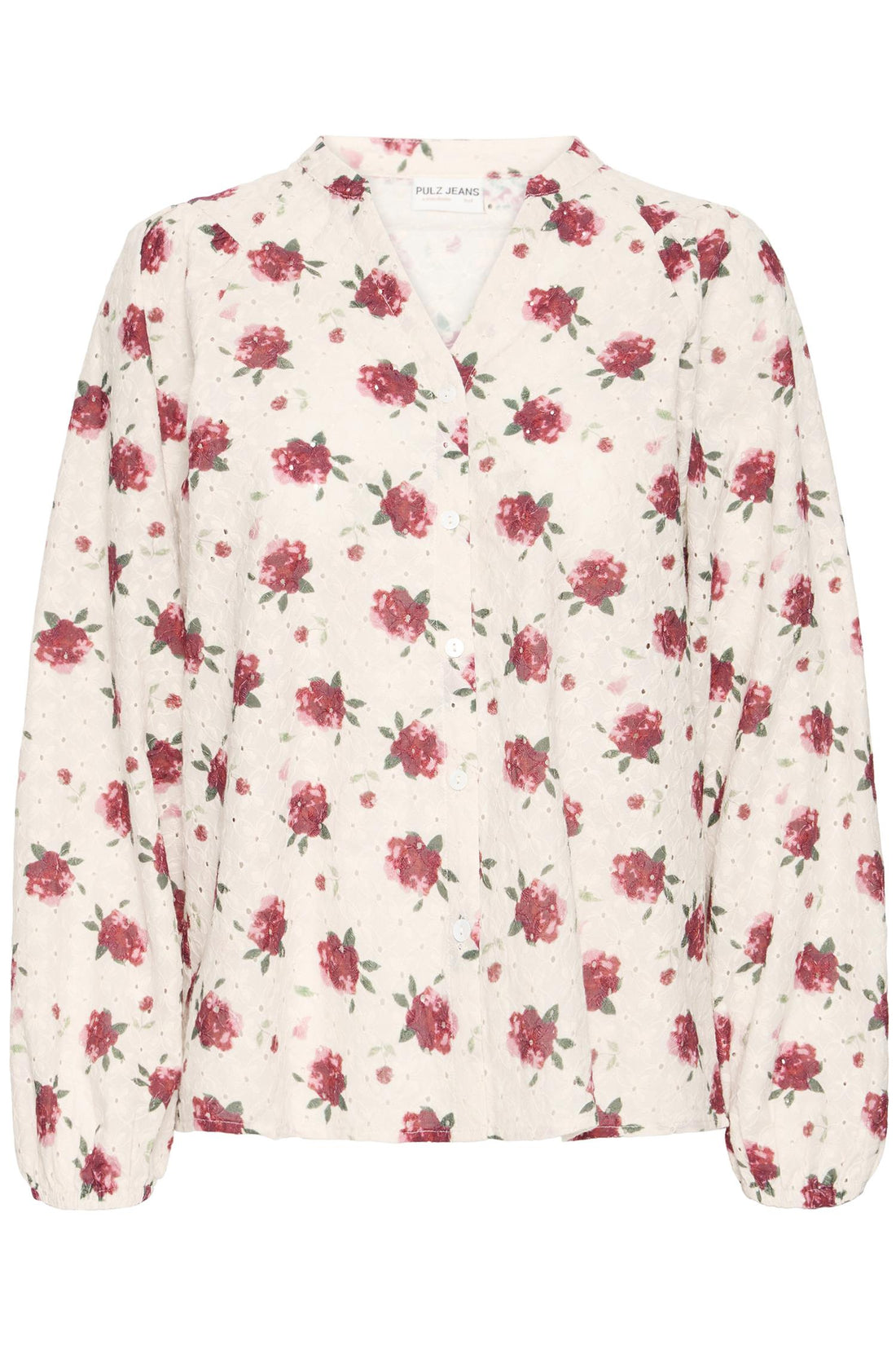 Pzwilla Ls Shirt White Red Flower