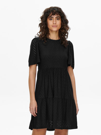 JDYCARLA CATHINKA S/S DRESS JRS NOOS Sort