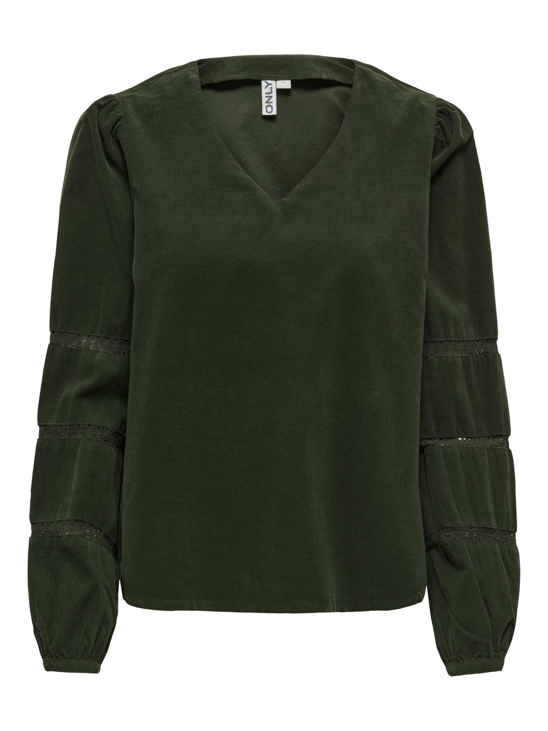 Onlaime L/s Cord Tape Blouse Pnt Ox Mørkegrønn