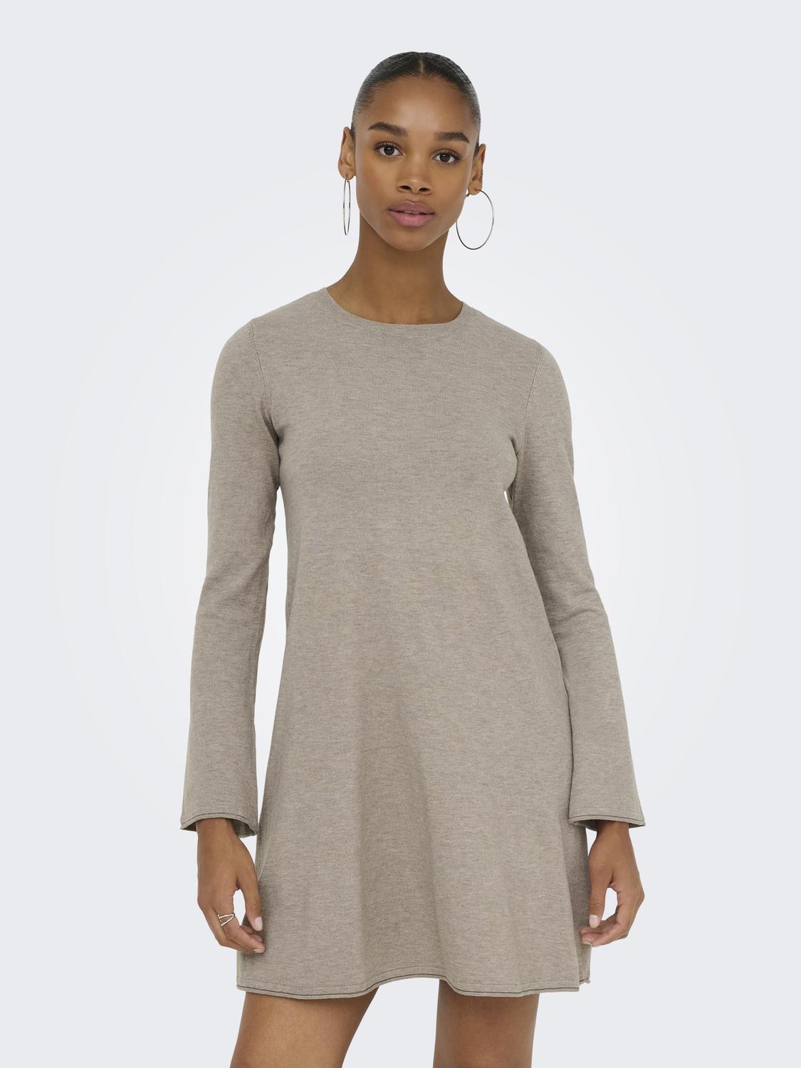 Onlamalio Life Ls Oneck Dress Knt Mellomgrå