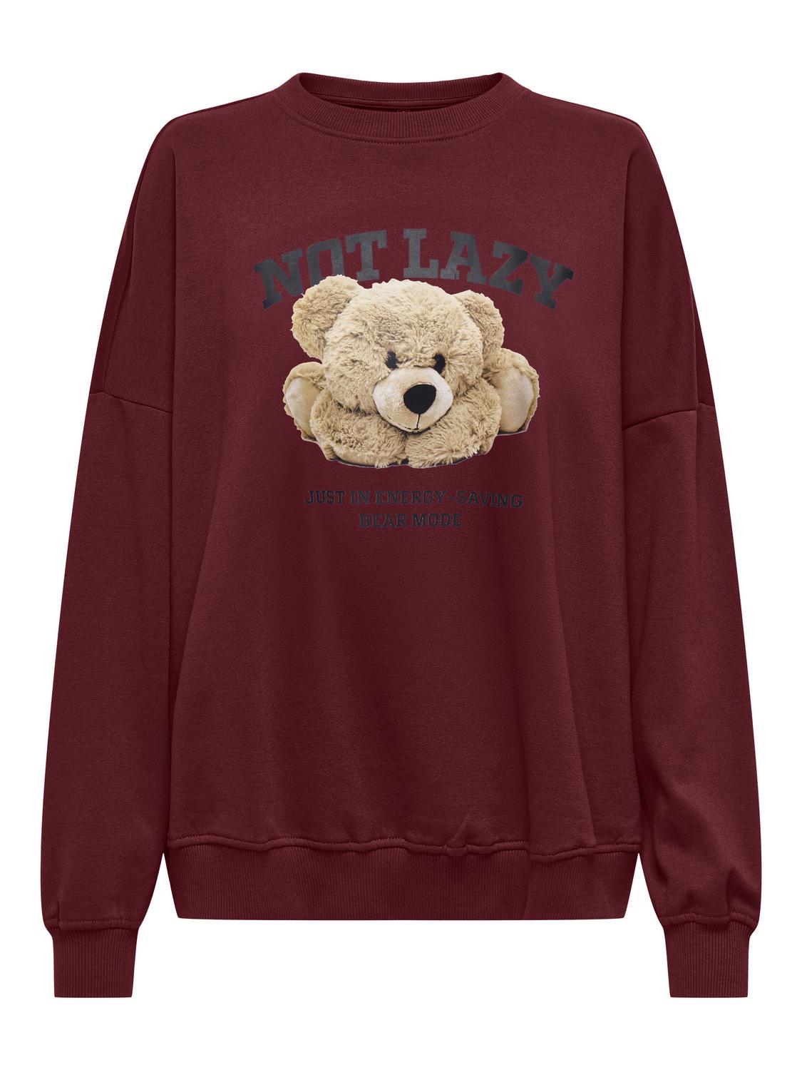 Onlbila L/s Bear O-Neck Swt Mørkelilla