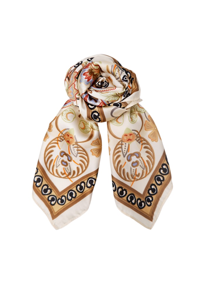 BCTAZIA MINI SCARF W. GOLDEN RING Kremfarget