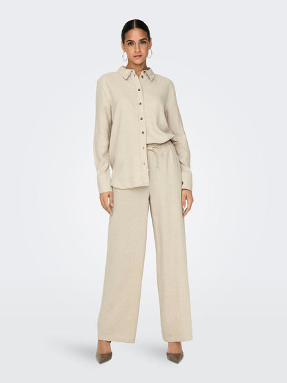 JDYSAY L/S LINEN LOOSE SHIRT WVN NOOS Lysegrå