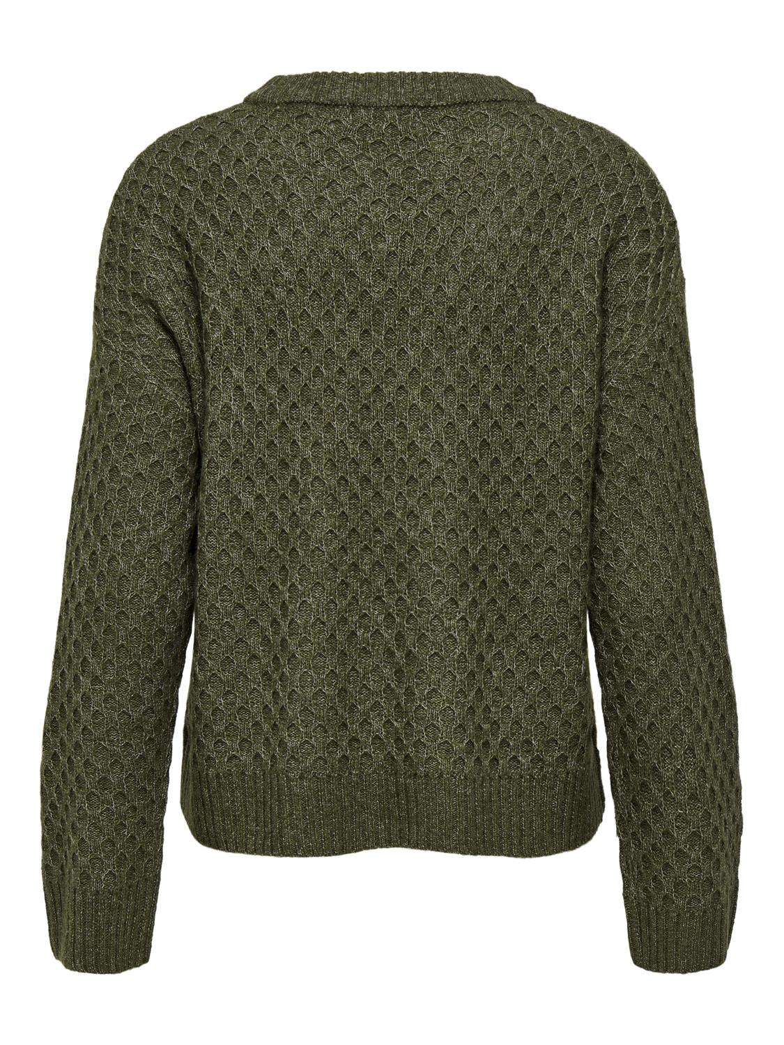 JDYBIGUM L/S O-NECK PULLOVER KNT Mørkegrønn