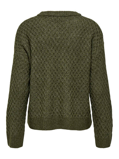 JDYBIGUM L/S O-NECK PULLOVER KNT Mørkegrønn
