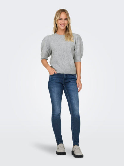 Onlrica Life 2/4 Pullover Knt Noos Lysegrå