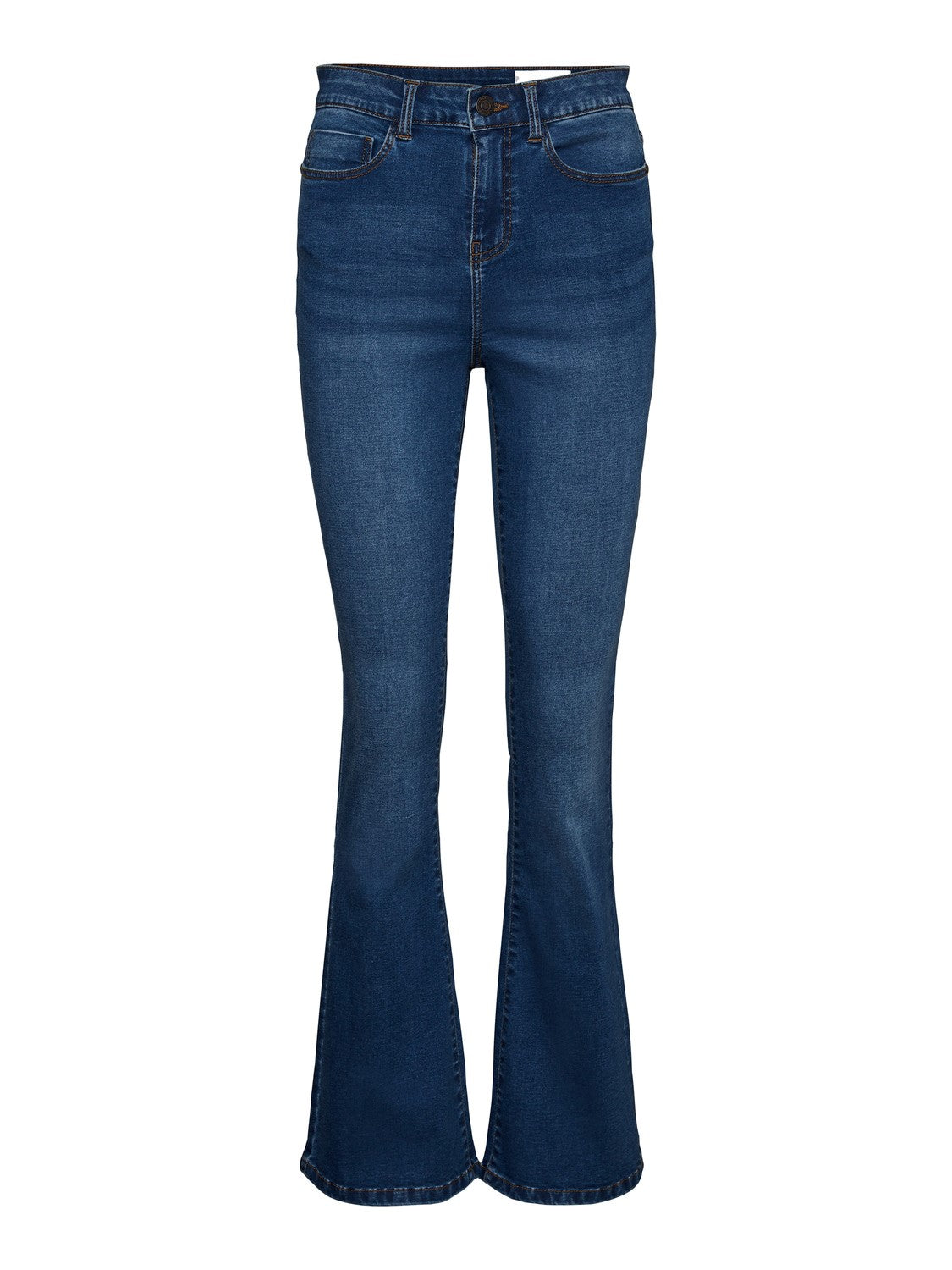 NMSALLIE HW FLARE JEANS VI021MB NOOS Blå